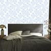 Wallpaper Flowers White and Azure for Living Room and Bedroom 50x1000