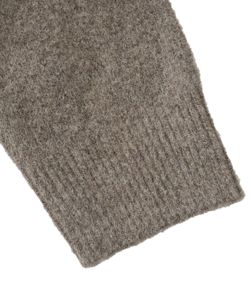 Analog Mood Handy Round Crop Fit Knit Cardigan (Mocha)
