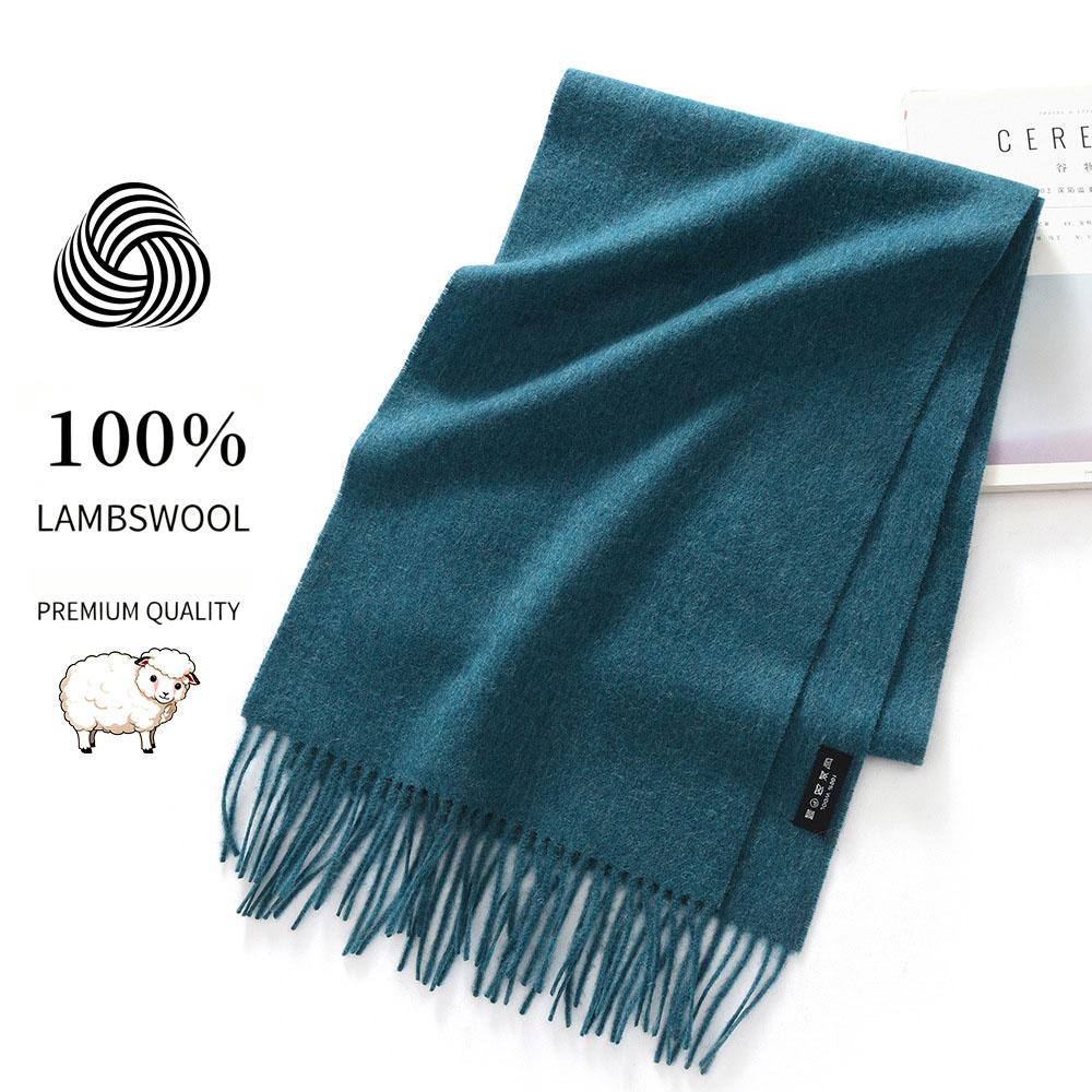 Sciarpa 32x180cm 100% Lana Merino, Coperta Invernale Spessa con Nappe, Sciarpa da Collo Calda e Accogliente, Accessorio Autunno Inverno da Donna