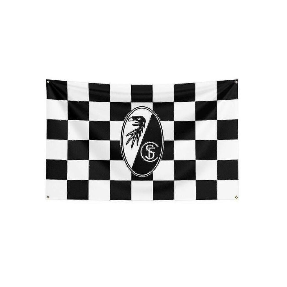 (90 x 150cm,A)Born Pretty 3x5 Sc Freiburg Flag Polyester Printed Racing Sport Banner For Decor