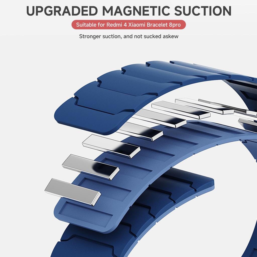 Magnetisches Armband für Xiaomi Mi 9 Pro 8 Pro Armband Silikon Ersatzarmband für RedMi Watch 4 5 Uhrenarmband Correa Miband 9Pro