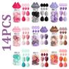 14pcs Makeup Sponge Set Canned High Quality Non-Latex Soft For Liquid Bb Cream Powder Application Dry Wet Dual-Use Powder Puff