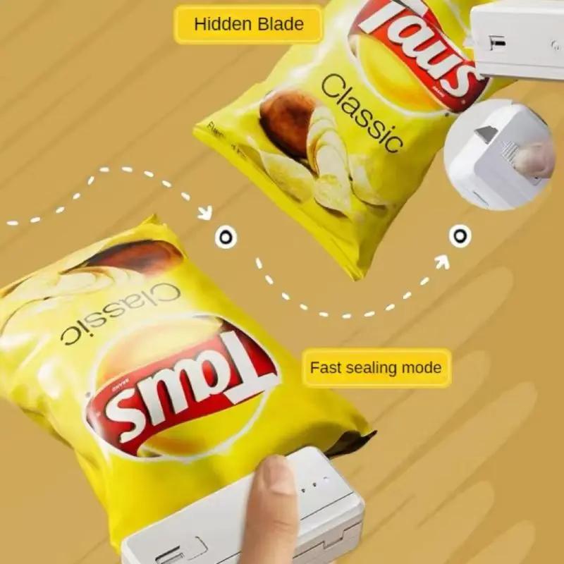 1 szt. USB 2 w 1 tryb ładowania mini przenośna zgrzewarka, maszyna do pakowania żywności, kuchenna zgrzewarka