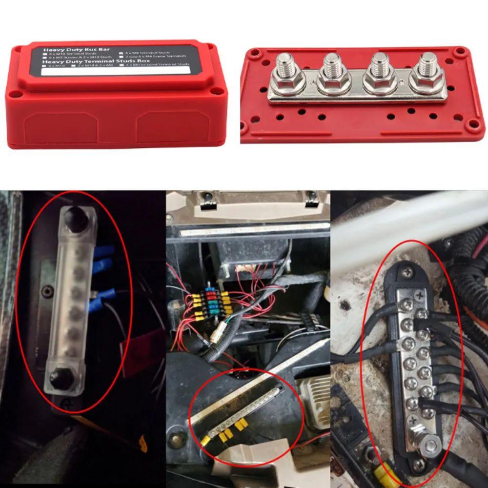 Heavy-Duty Modular Design Bus Bar Box 4 Terminal Studs Cable Organizer Box  Truck