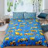 Construction Tractor Truck King Queen Duvet Cover Excavators Crane Bedding Set Vehicle Quilt Cover Polyester Comforter Cover