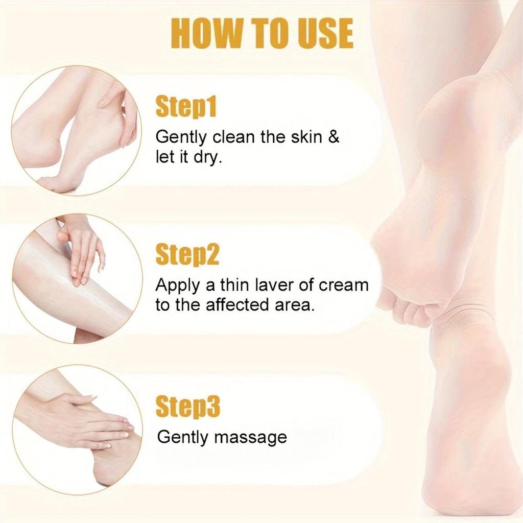 Feuchtigkeitsspendende Fußcreme macht dicke und rissige Haut weich und repariert sie, entfernt sanft Schuppen und abgestorbene Haut und ist eine Feuchtigkeitscreme