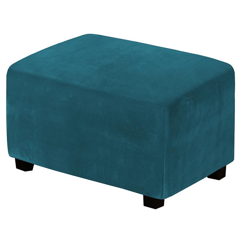 1 Stück Fußhocker-Schutz Einfarbig Samt Stretch Waschbar & Abnehmbar Bankhockerbezug Rechteckig Elastische Überwürfe