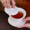 Sheep Fat Jade White Porcelain Gaiwan, Filtered Tea Bowl, Anti Scalding Design, Single Ceramic Tea Cup, Kung Fu Tea Set