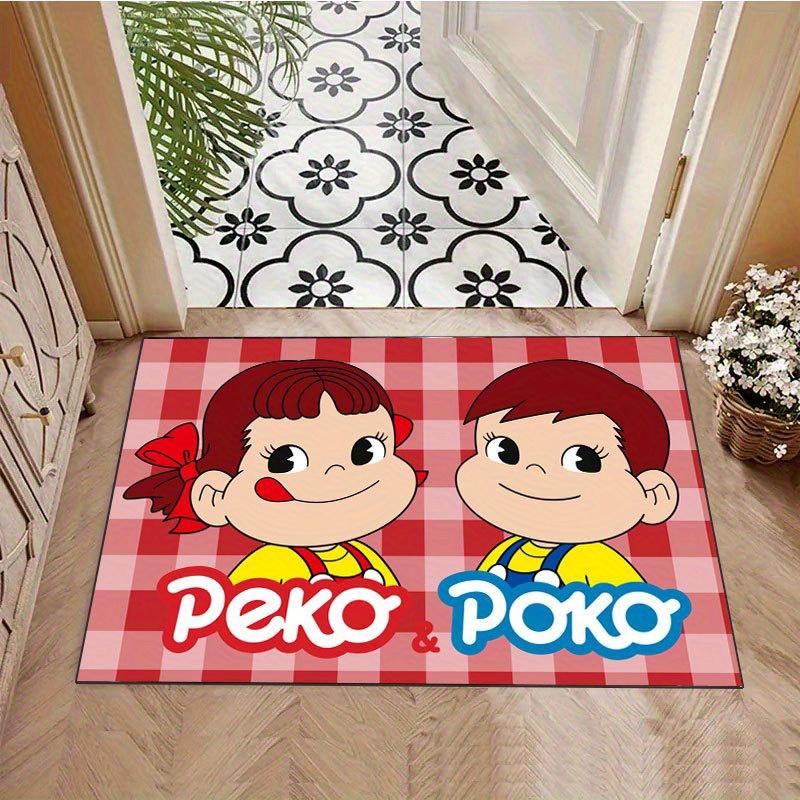 Beautiful and Adorable Peko & Poko Cartoon Floor Mat,Suitable for Entryways,Porches,Bathrooms,Laundry Rooms,Offices,Bedrooms,Game Rooms,Comp