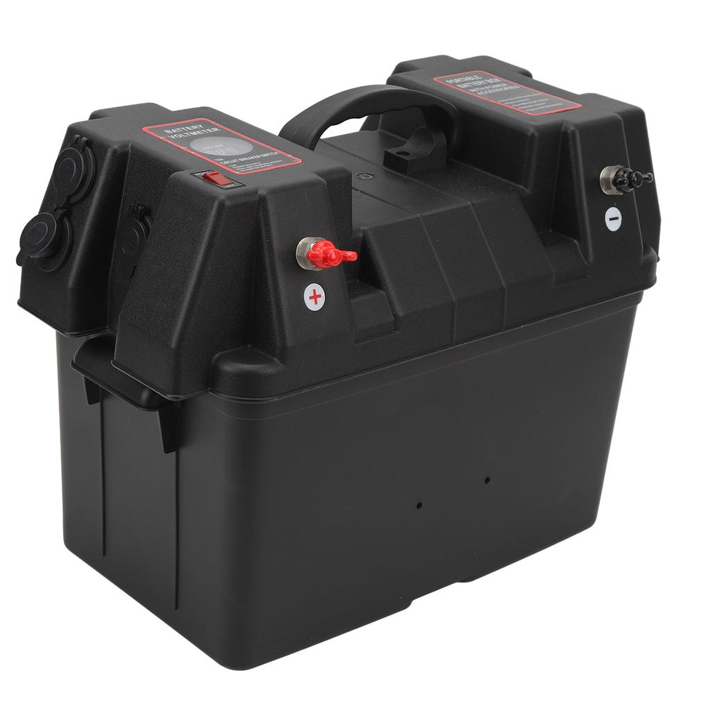 Scatola Batteria Intelligente per Motore Elettrico, Impermeabile, 2 Porte USB, ABS, Centro di Alimentazione per Batterie Marine, Resistente per Camper, Furgone, SUV, ATV, Campeggio, Camion