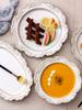 French Retro Relief Western Pasta Plates Ceramic Tableware Household Soup Plates Dessert Plates Vegetable Plates Salad Plates