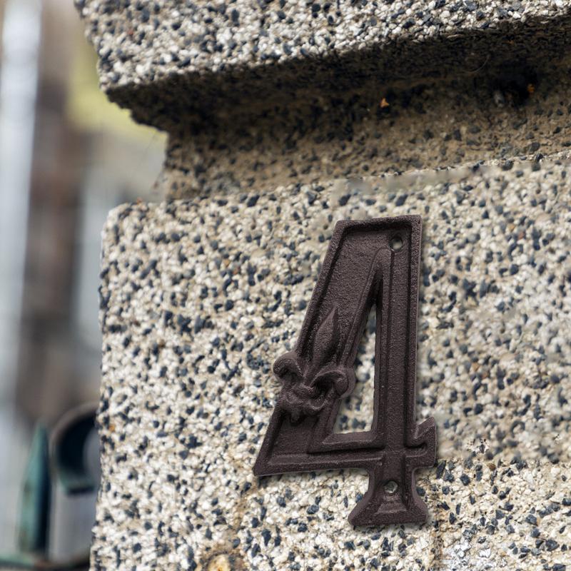Insegna Metallica Digitale per Casa Numeri in Ghisa Targhetta per Porta Marchio in Ferro Durevole Fai da Te Caffè Negozio Decorazione Murale Famiglia Giardino Negozio Regalo