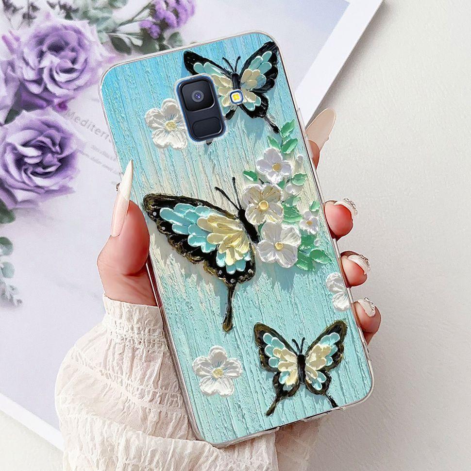 For Samsung Galaxy A6 2018 Case Luxury Painted Cover Soft Silicone Phone Case For Samsung A 6 A6 GalaxyA6 2018 Back Cover Coque