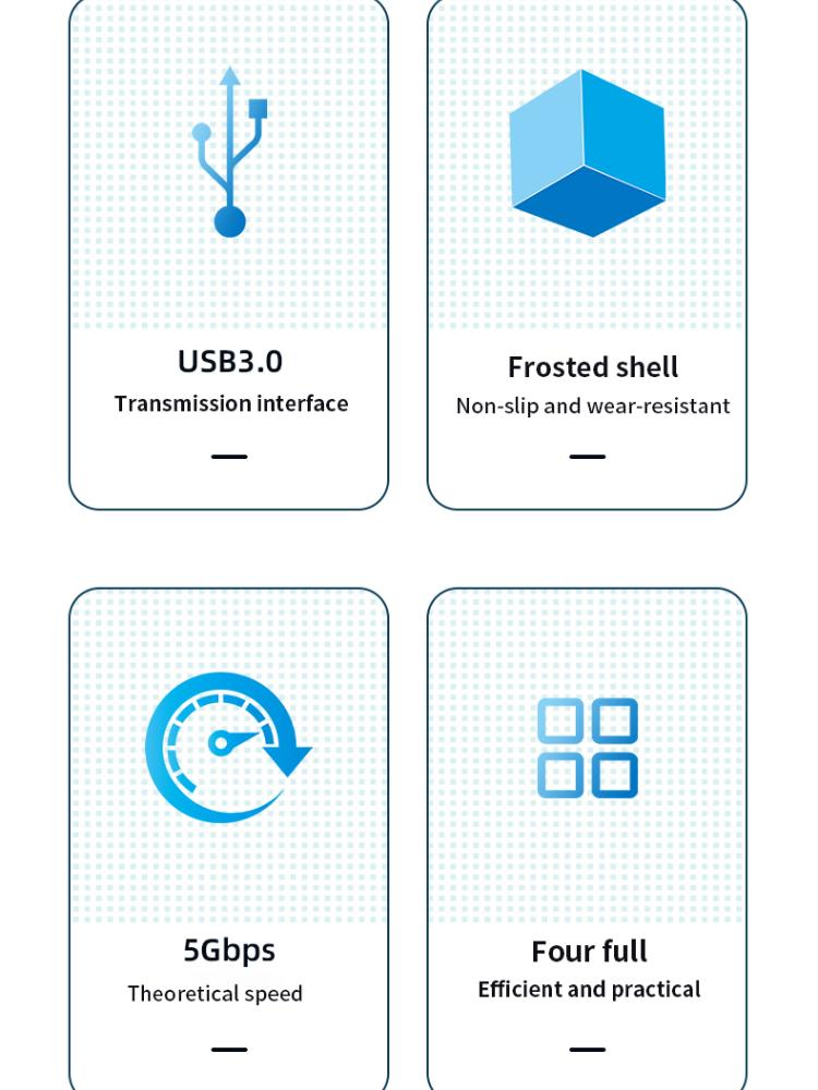 Mini-USB-Hub-Erweiterungen, 4-Port-USB 3.0-Hub 2.0-Hub, USB-Adapterstation, ultradünner tragbarer Daten-Hub, USB-Splitter