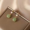Retro style freshwater pearl earrings women's natural stone stud earrings pendant women's niche design sense natural pearl earrings women