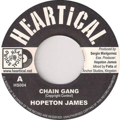 7inch Record HOPETON JAMES  Chain Gang HS004 Heartical 2003 France Reggae Ska  Dub Used