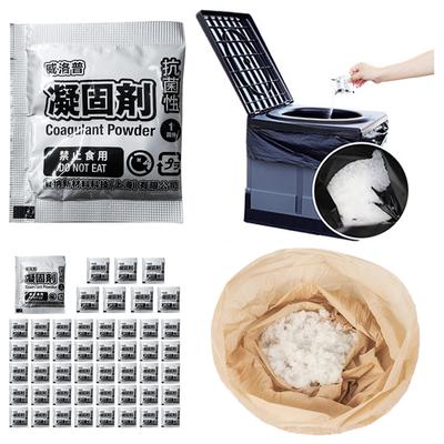 48Pcs Portable Toilet Powder Eco-Friendly Poo Gel Rapid Toilet Absorbent Gel Liquid Waste Gelling Powder for Outdoor Emergency