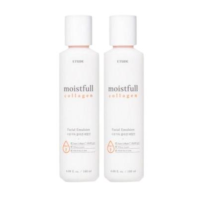 ETUDE Moistfull Collagen Emulsion 180ml X 2 – Lightweight Hydration, Fast Absorbing Collagen Moisture Care for Soft & Supple Skin