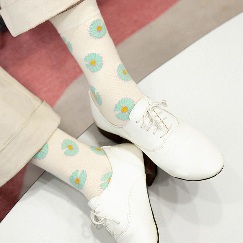 Glitter Daisy Flower Fashion Socks rssw005 orange