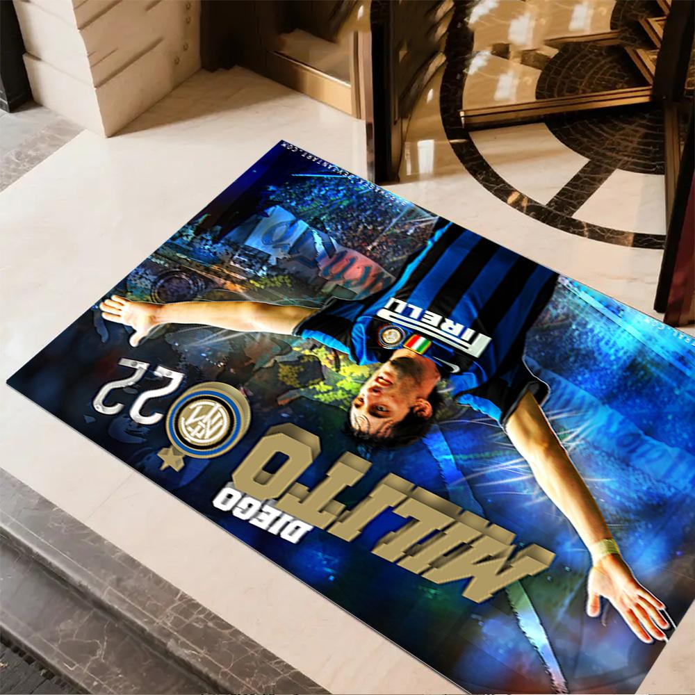 Diego Milito Inter Milan Floor Mat Design for Decorate Room Game Room Hallway Outdoor Antislip Carpet Decorate Offices
