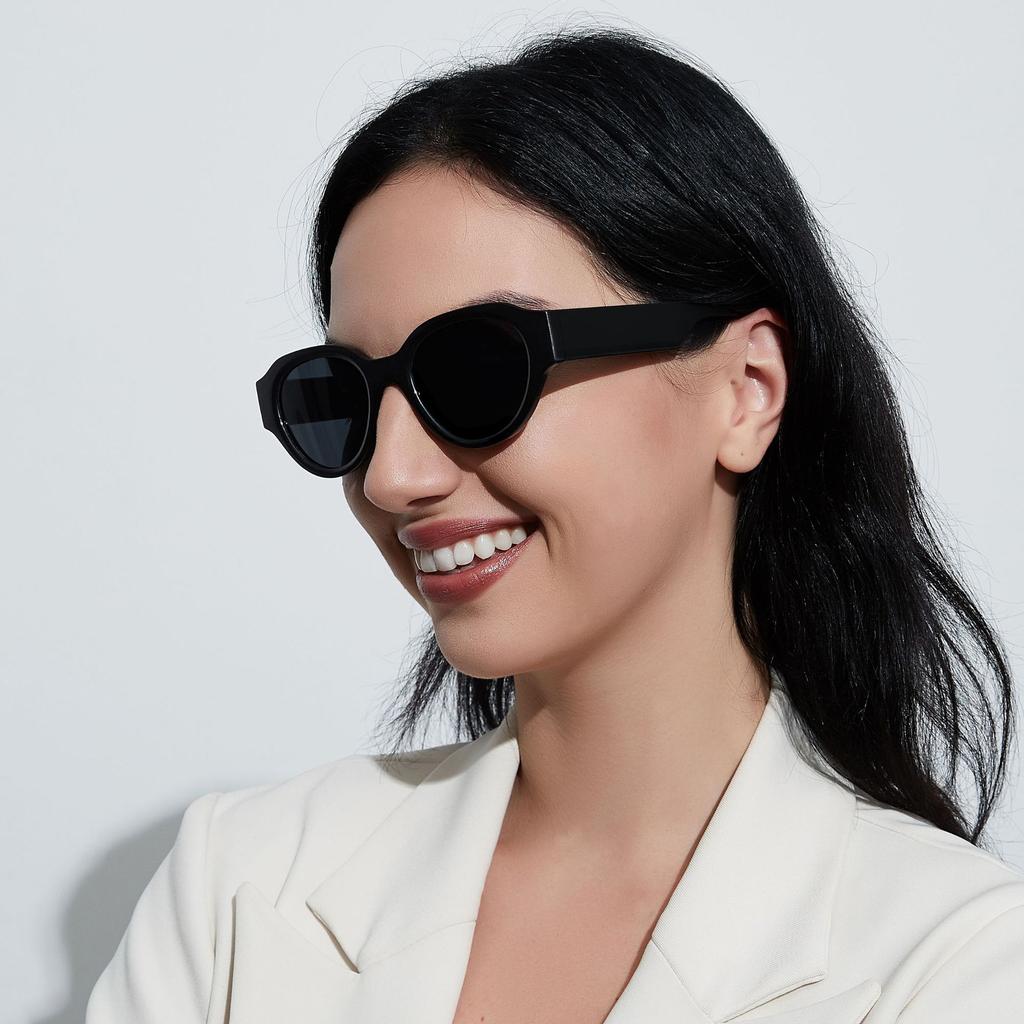 Oval Glasses Retro Cat Eye Sunglasses Women Ins Style Men'S Sunglasses