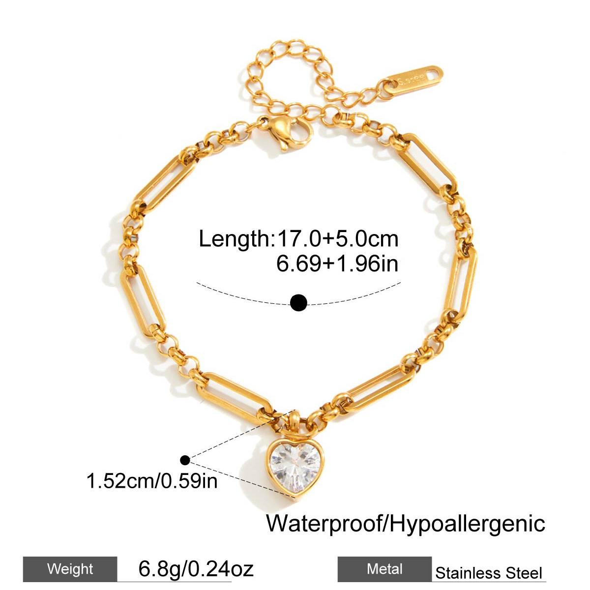 

Yori Delicate Cubic Zirconia Pendant Handmade Bracelet Waterproof Bohemia Stainless Steel Y2K Trendy Jewelry New Gift
