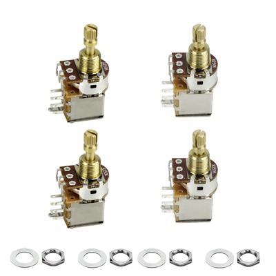 FLEOR 2pcs A250k + 2pcs B250k Push-Push Guitar Pots, Short Copper Split Shaft, Guitar Tone Volume Potentiometer, 18 Splines