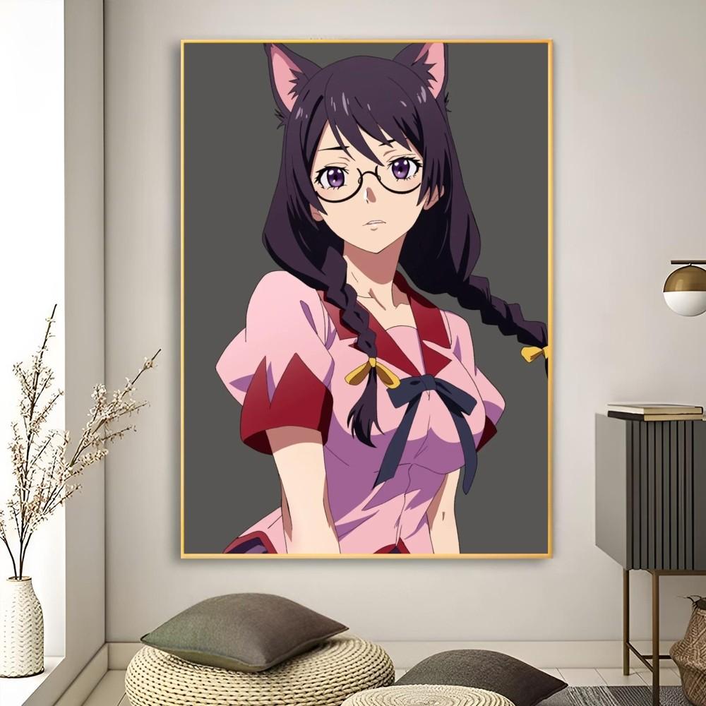 1pc Hanekawa Tsubasa Anime Kizumonogatari Poster Poster Art Print Bar Living Room Furniture Decor