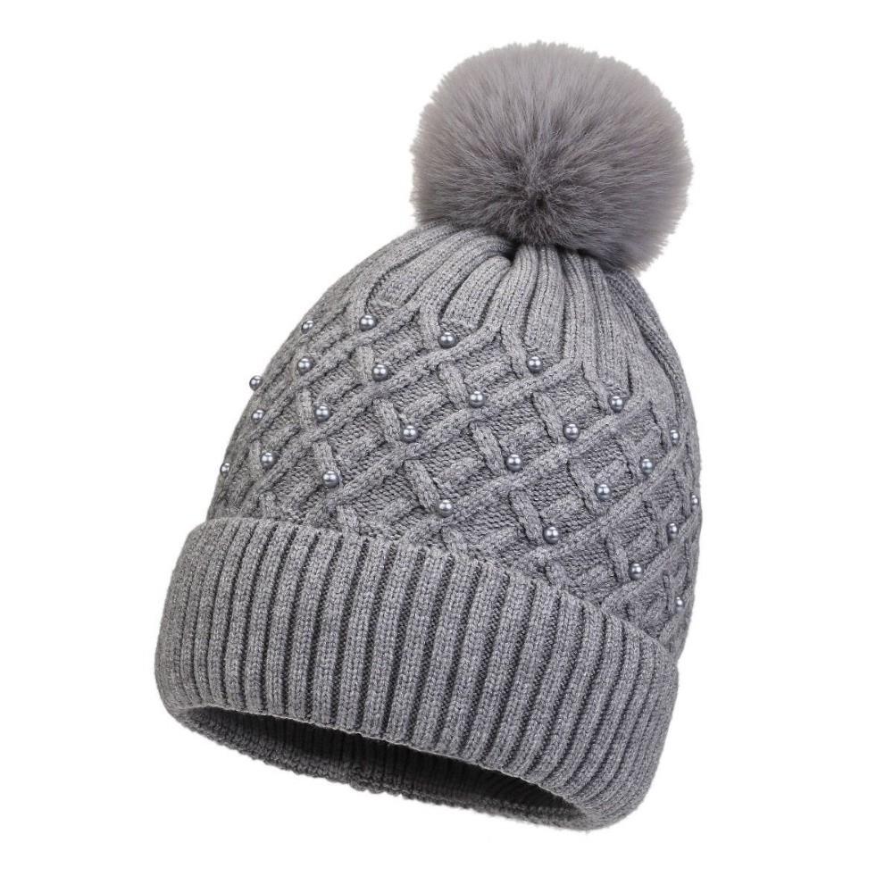 Plush Pompom Women s Knitted Beanie Hat Warm Winter Beanie Hat Gifts Knitted Cap