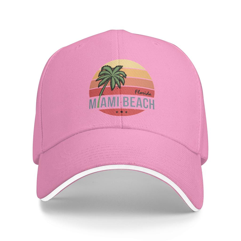 Summer Miami Beach Palm Baseball Cap  Hiking Fishing Street Style Print Sun Hip Hop Hats Couple Women Hot Sale Baseball Caps