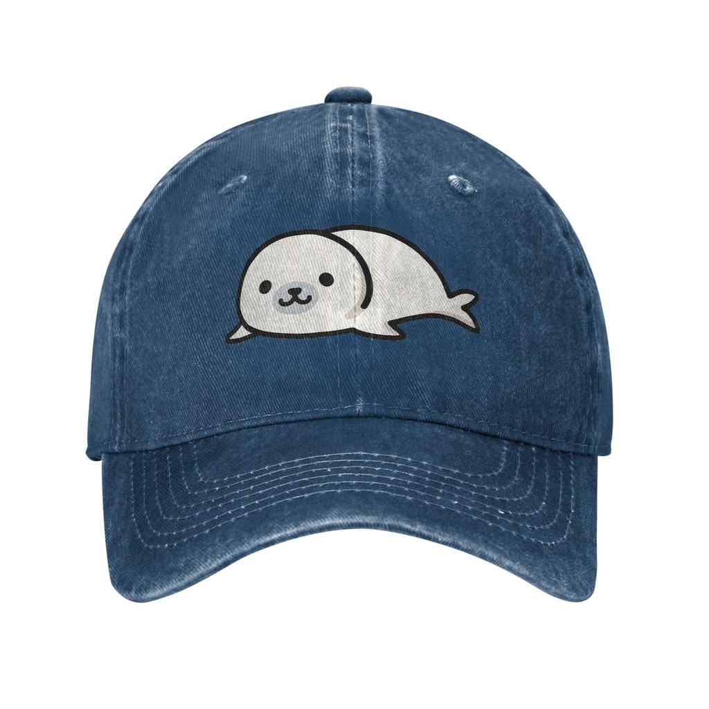 Seal Denim Fabric Cap Casual Baseball Caps Adjustable Hat Summer Unisex Baseball Hats