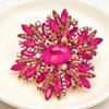 Vintage  Flower Brooch Sparkling  Accents Antique Gold Finish For Wedding Party Wear Accessory