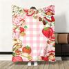 Cartoon S-Strawberry Shortcake Throw Soft Flannel Blanket Warm Knee Skin-Friendly Throw For Sofa Office Bed Winter Oversize