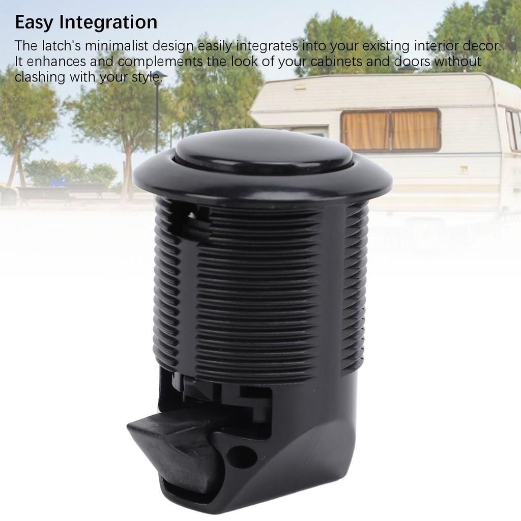 Push Button Latch Embedded Type Enhanced Security Keyless Cabinet Lock for RVs Yachts Motorhomes Caravans Black