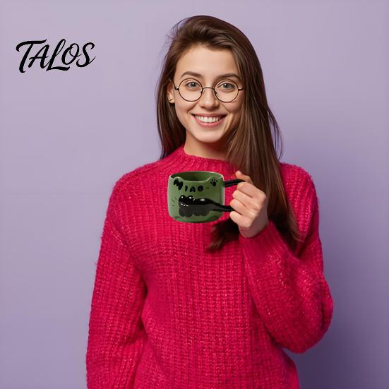Adorable Ceramic Coffee Cup Cat Stackable Mugs 380ml Capacity Cute Theme Meow Cups Unique Kitchen Utensils Space-Saving Tea Gift for Lovers