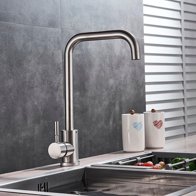 Home Matte Black Kitchen Faucet  Single Handle 360 Degree Rotation Kitchen Crane Hot and Cold Water Mixer Faucet