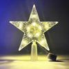15Cm Colorful Light Glowing Christmas Tree Star Topper Ornament With Led Light For  New Year Home Decoration Natal Noel