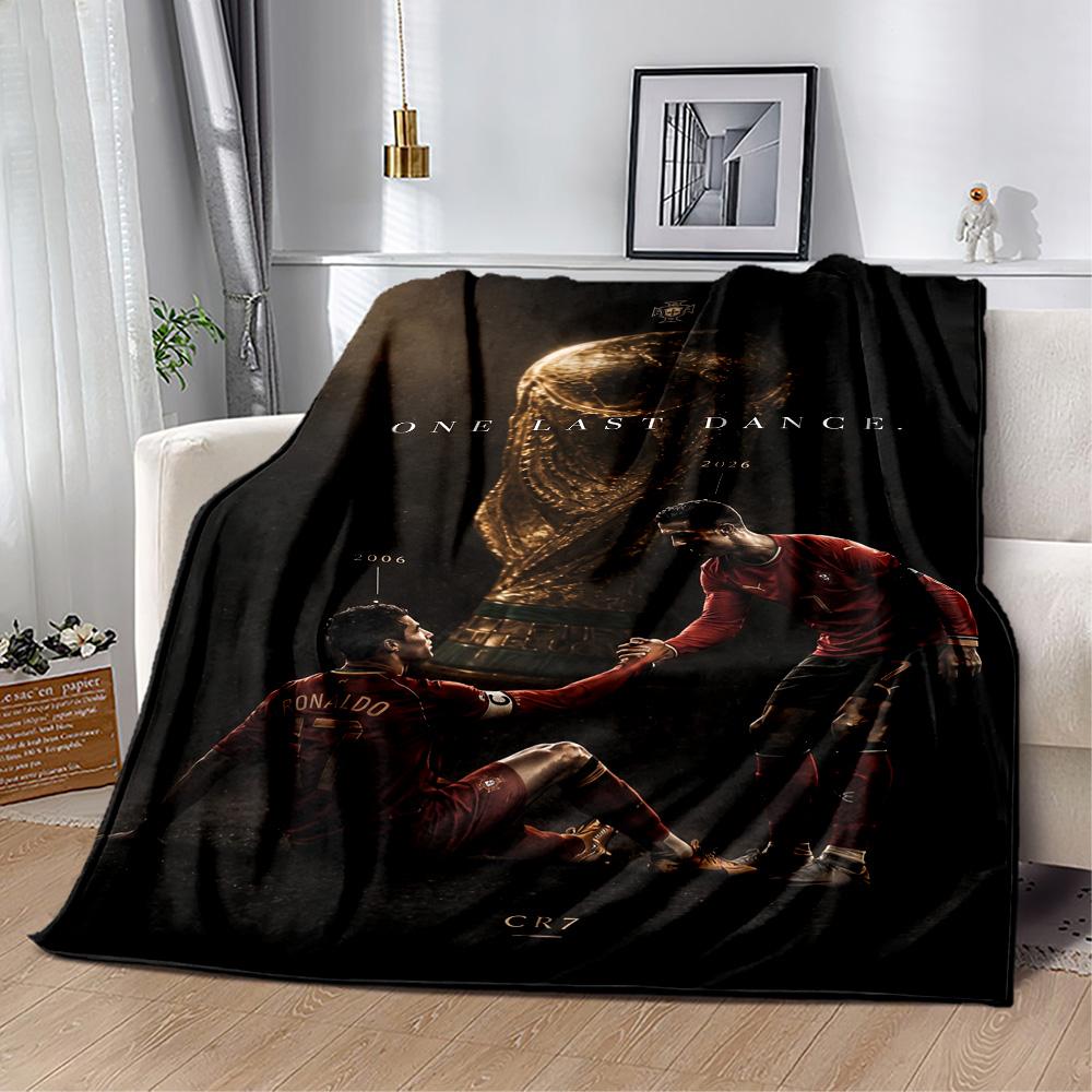 Ronaldo's Legacy Soccer Blanket Soft & Cozy Great for Seaside Livingroom Bed All-Season Use Modern Suitable for Gifting Relatives and Friends