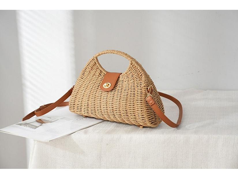 2026 Women s Summer Straw Large Handbag - Woven Shoulder & Crossbody Bag for Beach & Travel 13x20x6 cm
