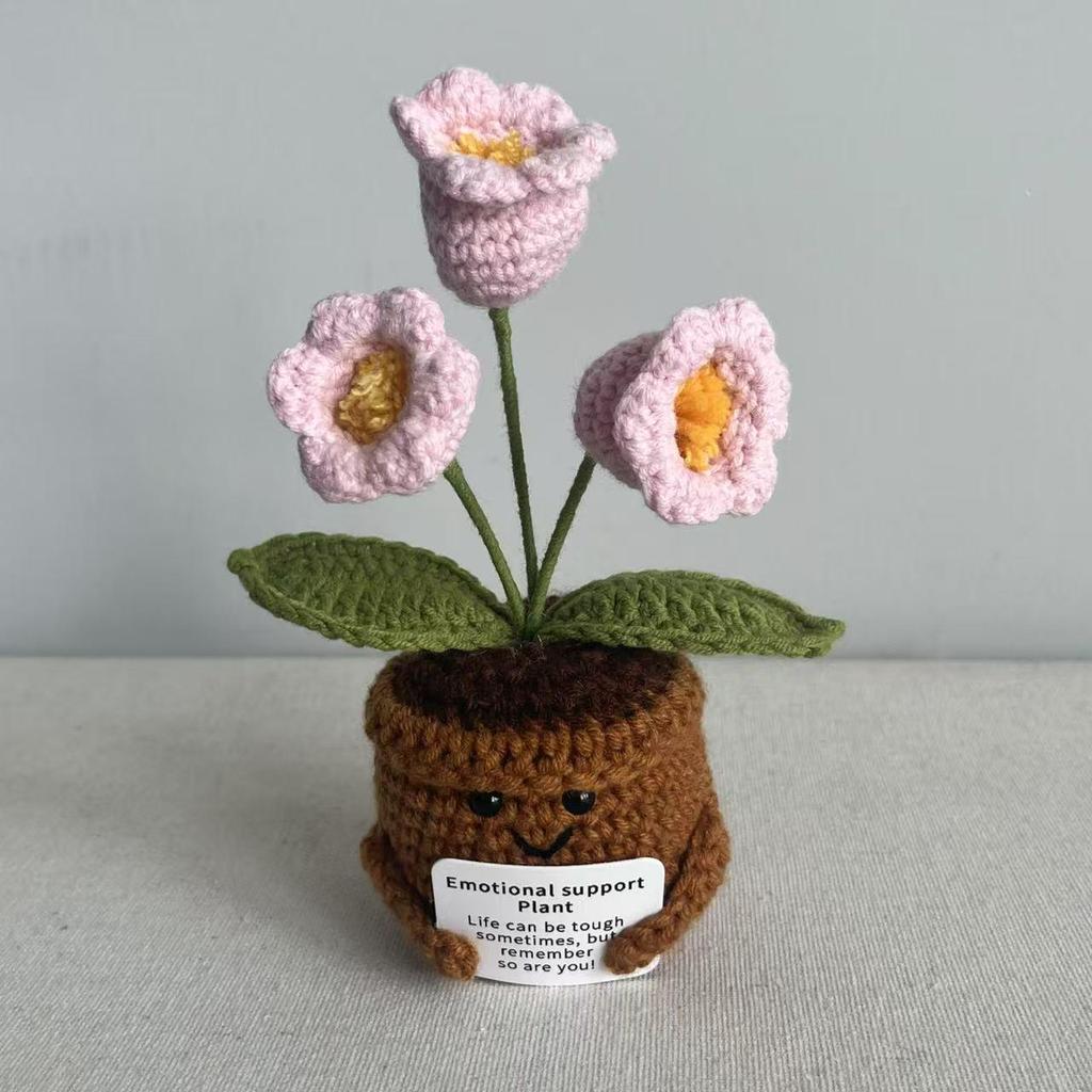 Cross-border Positive Energy Potato Crochet Doll: Humorous Yarn-Knitted Bonsai Ornament and Gift Card
