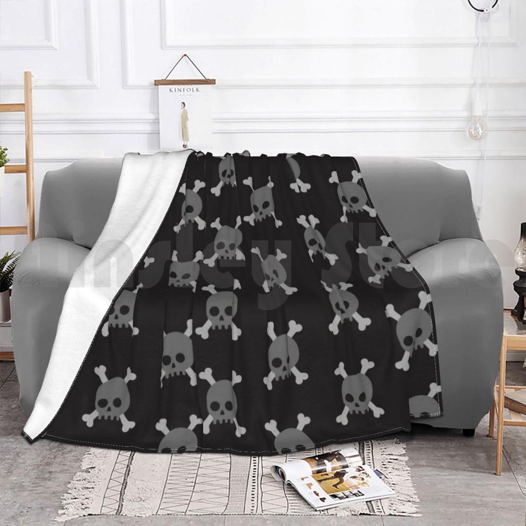 Skull And Crossbones Blanket Super Soft Warm Light Thin Cartoon Skull Pirate Skull And Bones Bones Halloween Scary