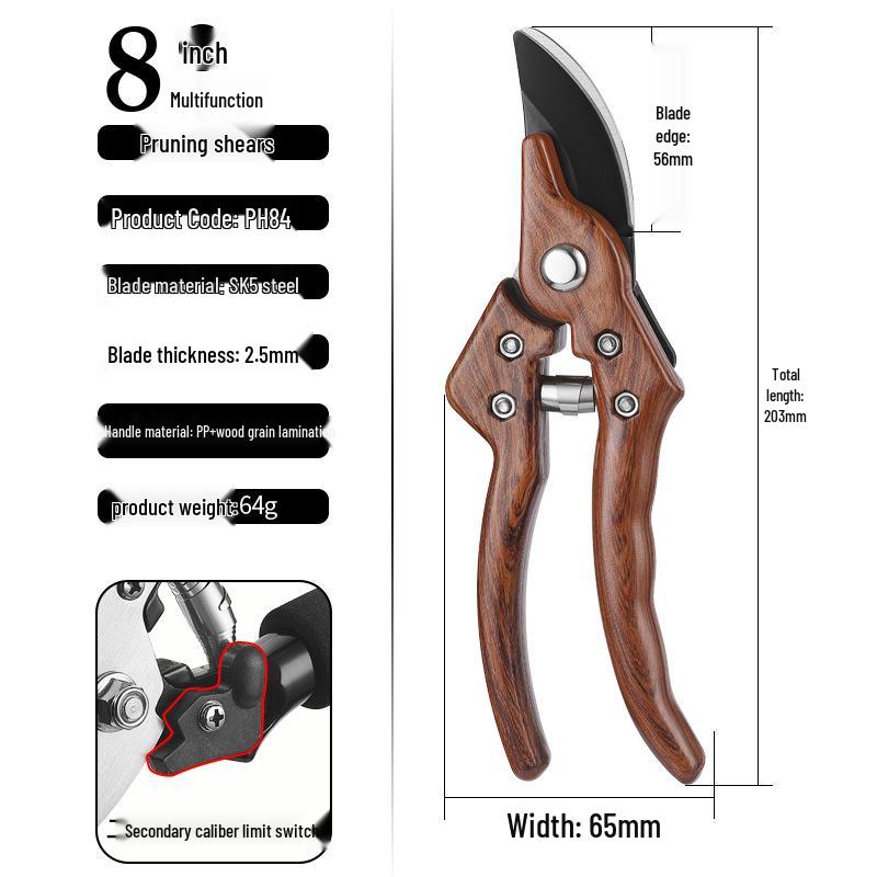 Multi-functional SK5 Black Blade Pruning Shears for Thick Branches and Bonsai
