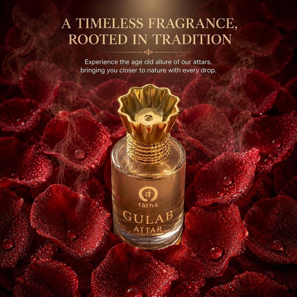 Tatha Rose Attar Original | 100% Gulab Itra | Alcohol-Free
