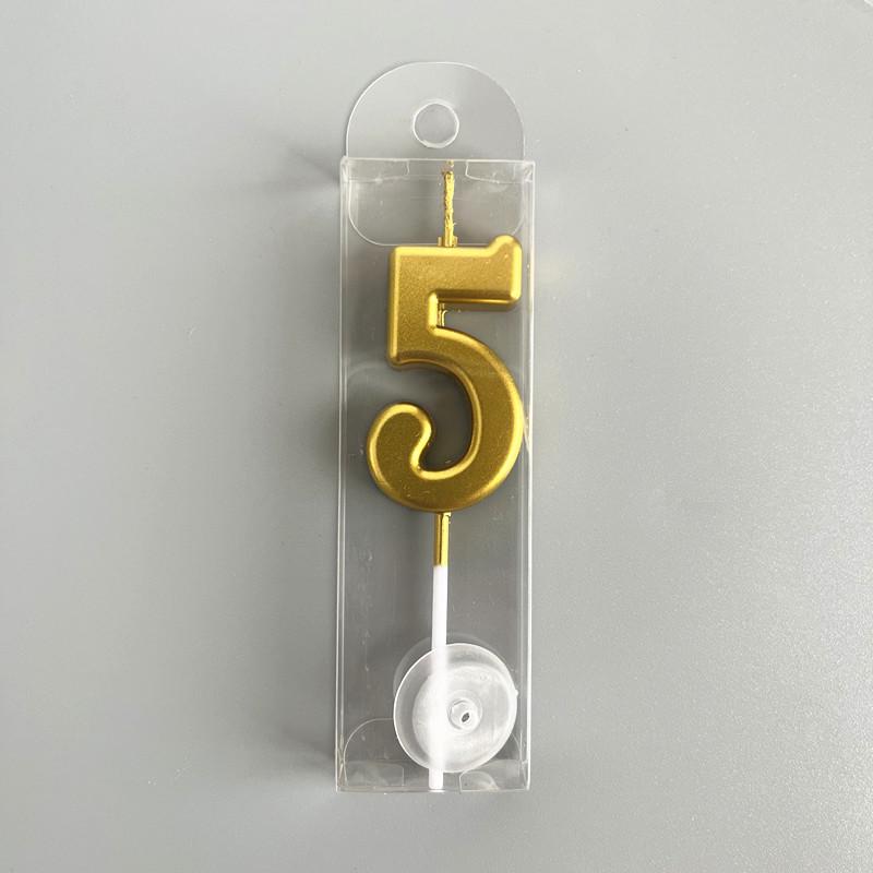 Gold Plated Birthday Cake Number Candles - Creative Dessert Table Decoration