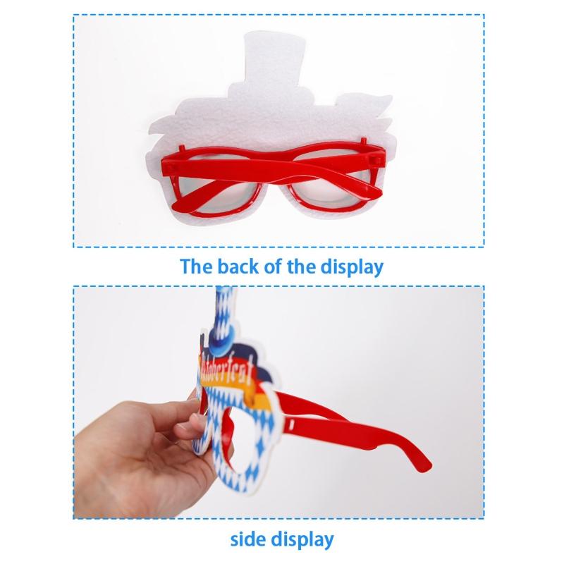 Oktoberfest Party Glasses Paper Glasses Funny Oktoberfest Fancy Dress Photo Booth Props for Kids Adults Bavarian German