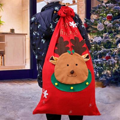 90x60cm Christmas Drawstring Present Bag 35.4x23.6inch Lightweight for Gifts Wrapping Xmas Storage