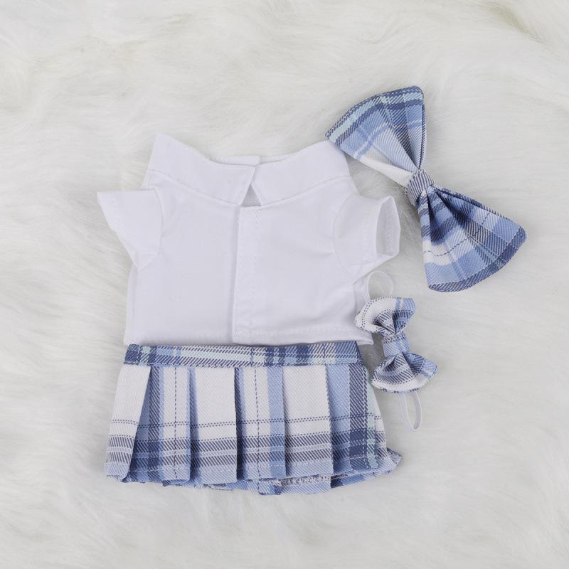 10x20cm College Style Doll Uniform: Pleated JK Skirt Set for Plushie Dolls