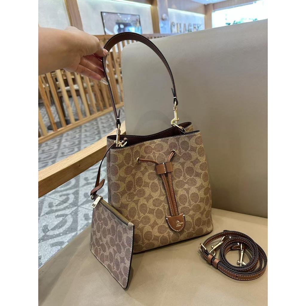 C Home Rowan Bucket Bag Casual Versatile Large Capacity Tote Bag 2025 New Drawstring Crossbody Shoulder Bag