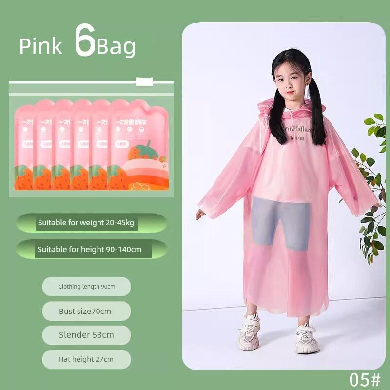 Children's Disposable Raincoat Card Portable Baby Adult Rain Poncho Thickened for Primary School Students for School Outdoor Travel Universal