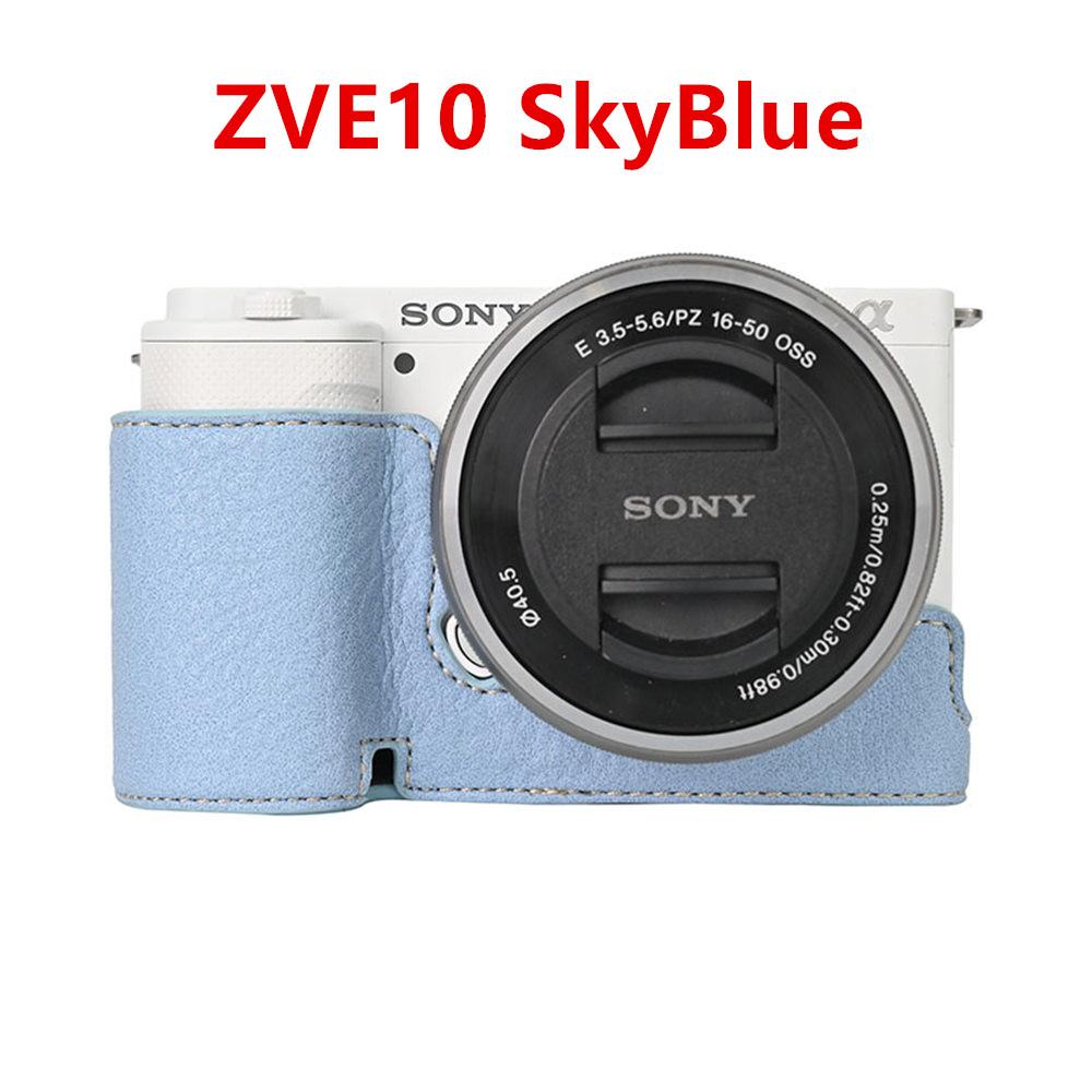 Camera Half Case for Sony A6700 A6400 A6300 A6100 A6000 ZVE10 ZVE10II ZVE10M2 A7R5 A7CII A7C2 Bottom Opening Cover PU Leather